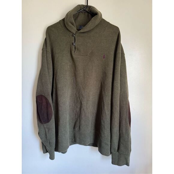 Ralph Lauren Polo men’s 100% cotton green pullover sweater sz XXL fisherman prep - Picture 1 of 7